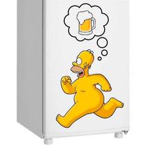 Adesivo De Geladeira Homer Pensando Em Cerveja-P 30X48Cm