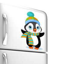Adesivo de Geladeira Pinguim Agasalhado 25x16 cm