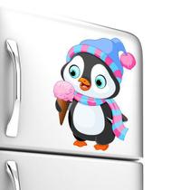 Adesivo de Geladeira Pinguim com Sorvete 25x18 cm