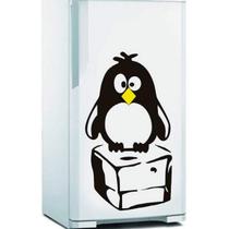Adesivo De Geladeira Pinguim Em Cima Do Gelo-P 25X45Cm