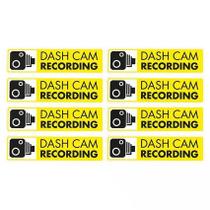 Adesivo de gravação Dash Cam, 8 peças de vinil autoadesivo