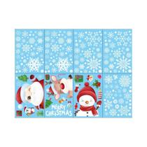Adesivo De Natal Para Janela Com Tema De Floco De Neve E Papai Noel, Decoração De Vidro Com