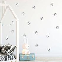 Adesivo de Parede 15 Bolinhas de Futebol 5cm Decoração - Cinza Adesivo de Parede 15 Bolinhas de Futebol 5cm Decoração - Cinza