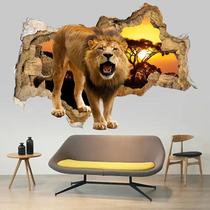Adesivo de parede 3D Lion Roaring Decalque autoadesivo de PVC 50x70cm Adesivo de parede 3D Lion Roaring Decalque autoadesivo de PVC 50x70cm