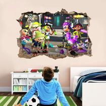 Adesivo de parede 3D Splatoon para decoração de desenhos animados de quarto de crianças Adesivo de parede 3D Splatoon para decoração de desenhos animados de quarto de crianças
