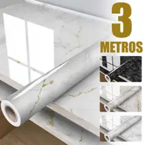 Adesivo de Parede 3mx60cm Lavável para Sala Quarto Cozinha de Mármore Vinil