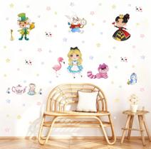 Adesivo de Parede Alice no Pais das Maravilhas Aquarela Cute