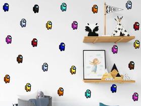 adesivo de parede amongs us decoração games sala de jogos quarto de meninos adesivo de parede amongs us decoração games sala de jogos quarto de meninos