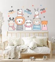 adesivo de parede animais berçário candy colors cute baby