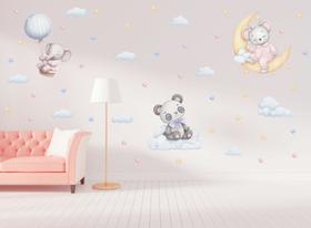 Adesivo De Parede Animais Berço Aquarela Panda Decoração Nuvem Estrelas Quarto Fofo Adesivo De Parede Animais Berço Aquarela Panda Decoração Nuvem Estrelas Quarto Fofo