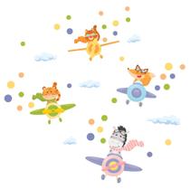 Adesivo de Parede Animais Pilotos Infantil 50un Adesivo de Parede Animais Pilotos Infantil 50un