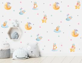 Adesivo de Parede Animais ursinhos lua cute baby
