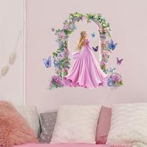 Adesivo de parede Aquarela Princesa com Borboleta PVC 30x60cm Adesivo de parede Aquarela Princesa com Borboleta PVC 30x60cm