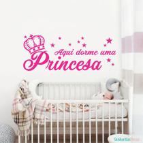 Adesivo de Parede Aqui Dorme Uma Princesa