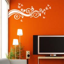 Adesivo de Parede - Arabesco Floral e Borboletas - 001flg