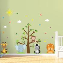Adesivo de Parede Árvore Safari Infantil para Quarto - Quartinhos