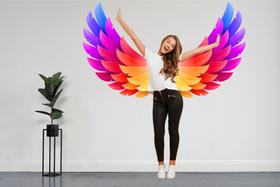 adesivo de parede asas para cenário de foto coloridas