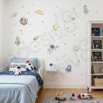 Adesivo de Parede Astronauta Baby Decoração Infantil Espaço Sideral Adesivo de Parede Astronauta Baby Decoração Infantil Espaço Sideral
