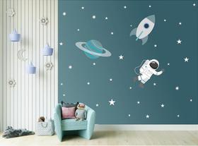 Adesivo de Parede Astronauta e Planetas - Decoração Infantil