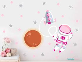 Adesivo De Parede Astronauta Foguete