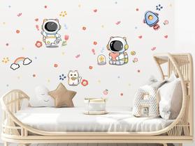Adesivo de Parede Astronautas Chibi Cute Baby Foguete Rosa Adesivo de Parede Astronautas Chibi Cute Baby Foguete Rosa