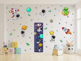 Adesivo de Parede Astronautas Cute G Régua Crescimento