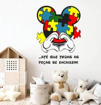 Adesivo de Parede Autismo Inclusão Social Colorido Frase