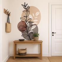 Adesivo De Parede Autocolante Boho Abstrato Floral Botânico Premium
