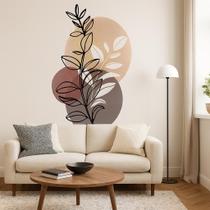 Adesivo De Parede Autocolante Boho Abstrato Floral Botânico Premium