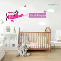 Adesivo De Parede Aviadora Voe Alto Princesa