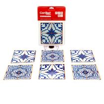 Adesivo de Parede Azulejo 0,15x0,15m Azul e Branco Plavitec