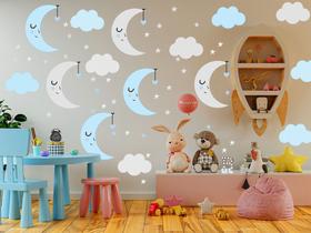 Adesivo De Parede Baby Nuvem Com Lua Vários Modelos Infantis
