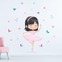 Adesivo de Parede Bailarina Asiática para Quarto de Menina Adesivo de Parede Bailarina Asiática para Quarto de Menina