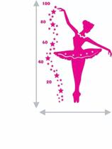 Adesivo De Parede Bailarina Régua De Crescimento