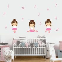 Adesivo De Parede Bailarinas Notas Musicais Quarto de menina