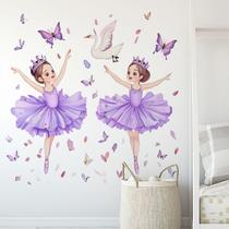 Adesivo de parede Ballet Girl and Swan Decalques autoadesivos de PVC Adesivo de parede Ballet Girl and Swan Decalques autoadesivos de PVC