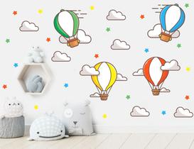 adesivo de parede balões nuvens quarto de criança