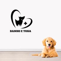 Adesivo de Parede Banho e Tosa Pet Shop Preto