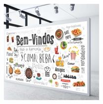 Adesivo De Parede Bem Vindos Bar Churrasqueira Comida Lanche S293