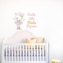 Adesivo de Parede Berço Ursinha Bailarina Sonhe Alto Meu amor Adesivo de Parede Berço Ursinha Bailarina Sonhe Alto Meu amor