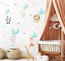 Adesivo de Parede Bexigas Aquarela com Animais