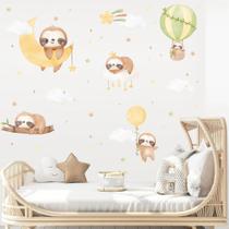 adesivo de parede bicho preguiça aquarela balão lua nuvens cute baby decoração berçário adesivo de parede bicho preguiça aquarela balão lua nuvens cute baby decoração berçário