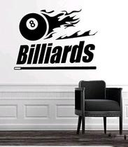 Adesivo de parede Billiards 8-Ball and Cue Design 45x50cm Adesivo de parede Billiards 8-Ball and Cue Design 45x50cm