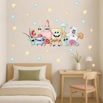 adesivo de parede bob aquarela esponja molusco desenhos animados infantil decoração