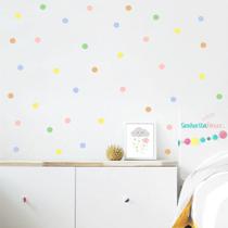 adesivo de parede bolinhas candy colors decoração infantil