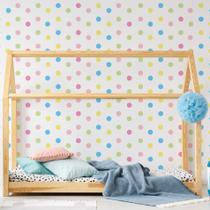 Adesivo de Parede Bolinhas Coloridas Candy Colors 144un