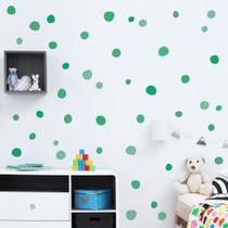 Adesivo De Parede Bolinhas Irregulares tons de Verde 2m² Adesivo De Parede Bolinhas Irregulares tons de Verde 2m²