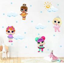 adesivo de parede bonecas lol surprise glitter sparkle decoração quarto de meninas adesivo de parede bonecas lol surprise glitter sparkle decoração quarto de meninas