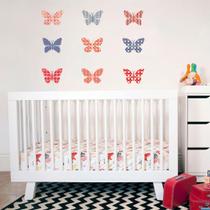 Adesivo de Parede - Borboletas Patchwork - 220inp