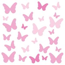 Adesivo De Parede Borboletas Tons De Rosa 25un Cobre 1,5m² Adesivo De Parede Borboletas Tons De Rosa 25un Cobre 1,5m²